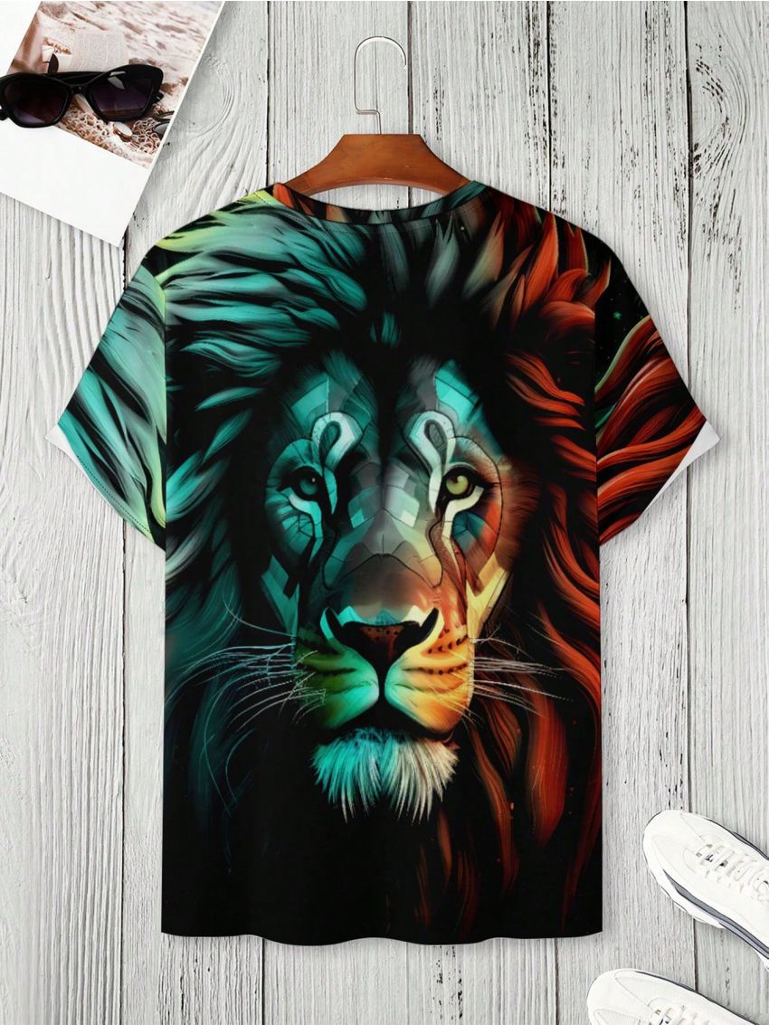 Manfinity LEGND Men's Plus Size Animal Pattern T-shirt