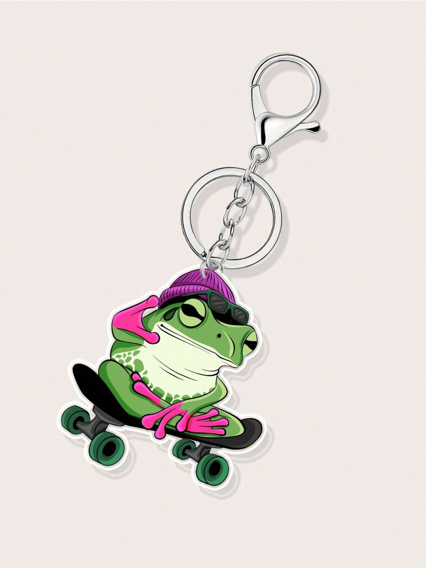Therisingrose 1pc Cute Cartoon Frog Keychain