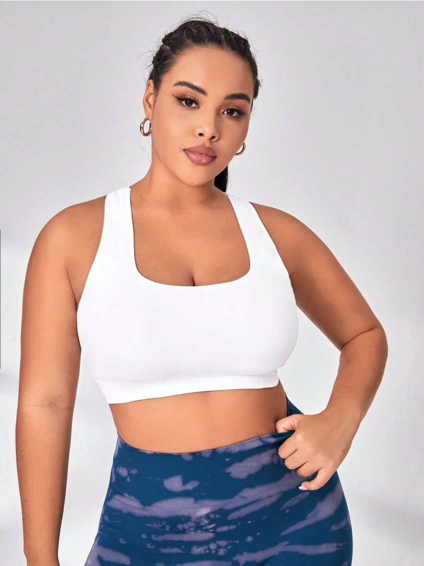 Plus Medium Support Racer Back Sports Bra
