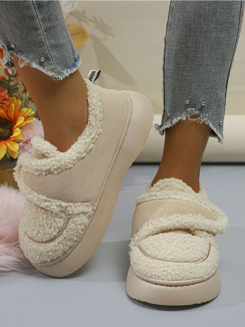 Women's Winter Fashionable Outdoor Warm Snow Boots With Thick Sole Anti-skid Home Slippers