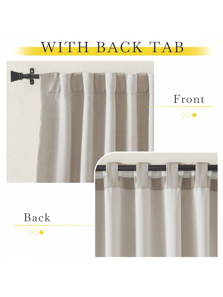 NICETOWN 2 Panels Faux Linen Curtains 96 inches Long, Pinch Pleated Curtains Room Darkening Window Drapes Thermal Insulated Light/Noise Blocking for Living Room/Bedroom, Angora, W50 x L96