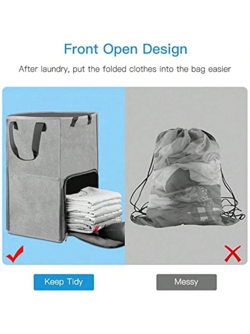 Laundry Backpack Bag, Extra Large 2 in 1 Laundry Hamper Basket for College Students Dorm Essentials, Adjustable Shoulder Straps, Freestanding Laundry Bag for Apartment, Laundromat, Travel