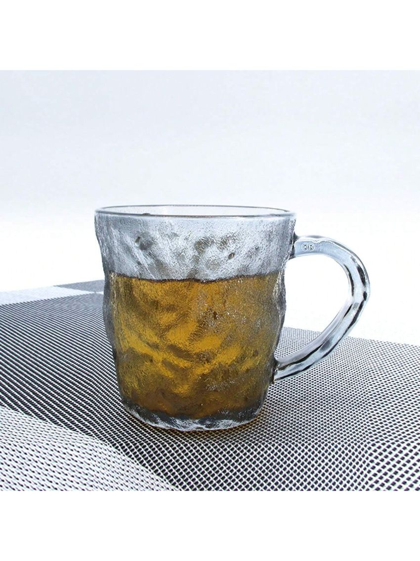 1pc Nordic Style Frosted Glass Cup For , Coffee, Hot Water, With Handle