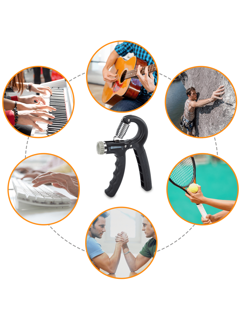 Hand Grip Strengthener, Forearm Exerciser, Handheld Gripper, Hand Strengthener Equipment, Black