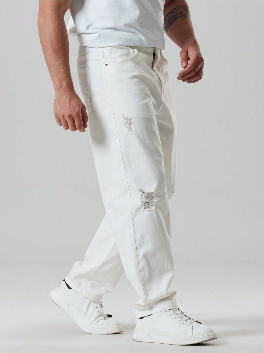 Men's Plus Size Distressed Denim Jeans