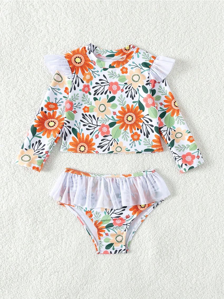 Baby Girls' And Toddler Girls' Separated Swimwear, Summer Vacation Beach Water Play Swimsuit