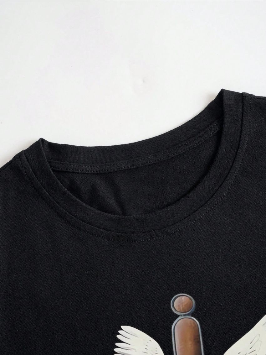 Men's Plus Size Pattern Printed Round Neck T-shirt