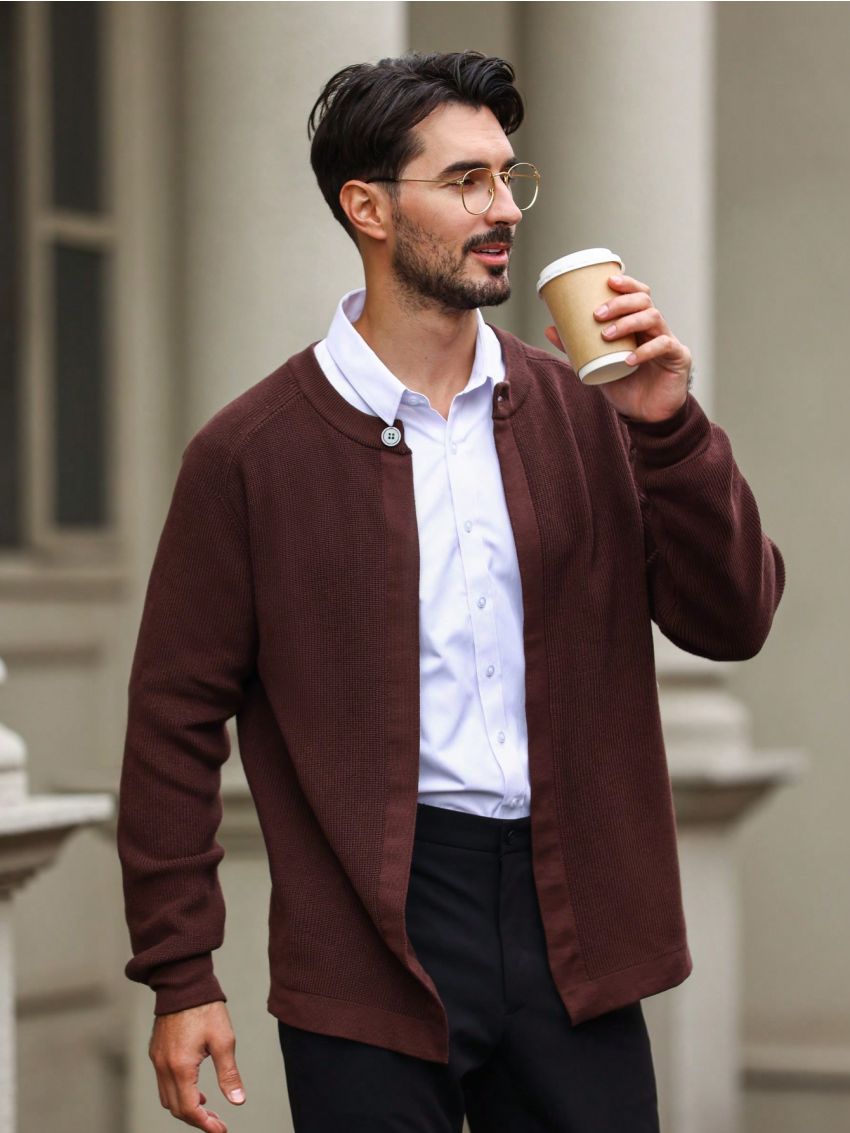 Men's Long Sleeve Button-up Cardigan Sweater