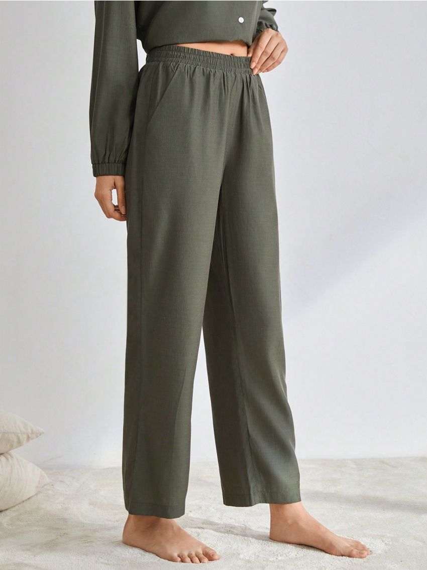 SHEIN Leisure Solid Color Sleepwear Bottom