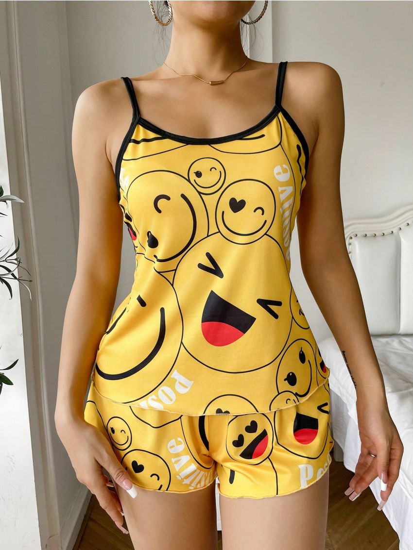 Women's Cartoon Printed Camisole Pajama Set