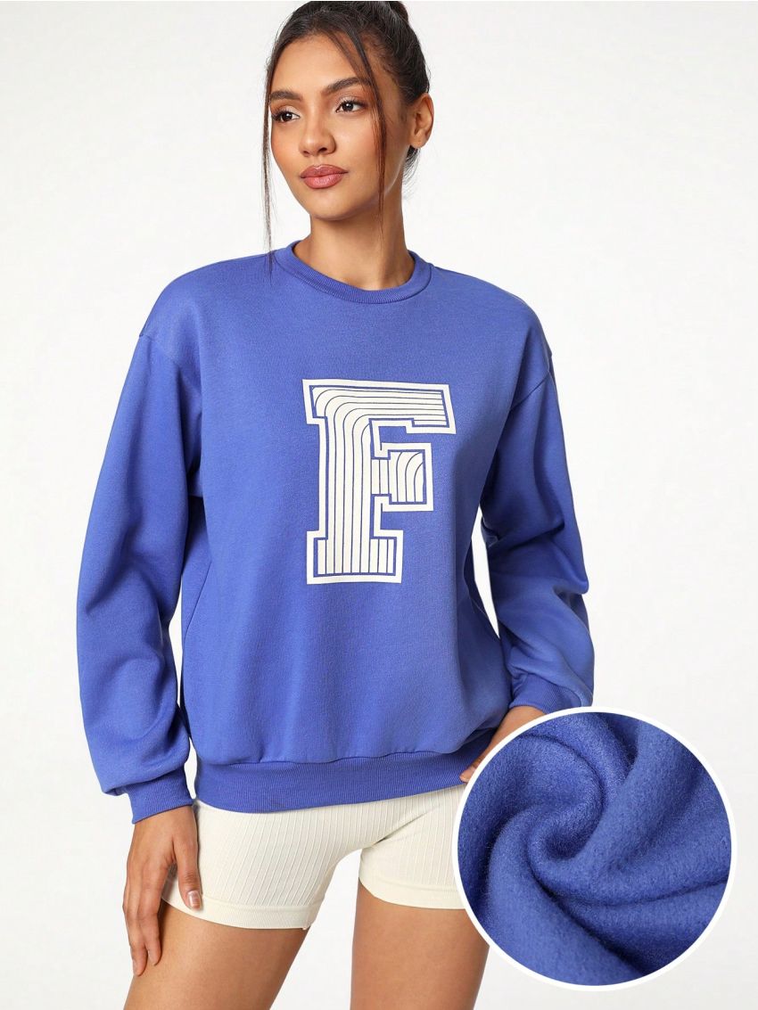 GraceKreations Women'S Letter Printed Fleece Sweatshirt