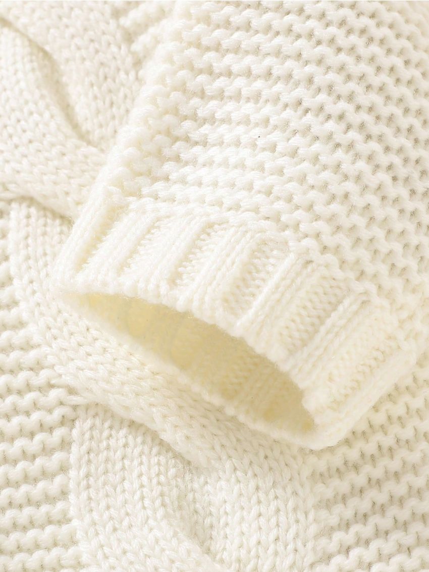 Baby Boy Cable Knit 3D Ear Patched Hooded Cardigan