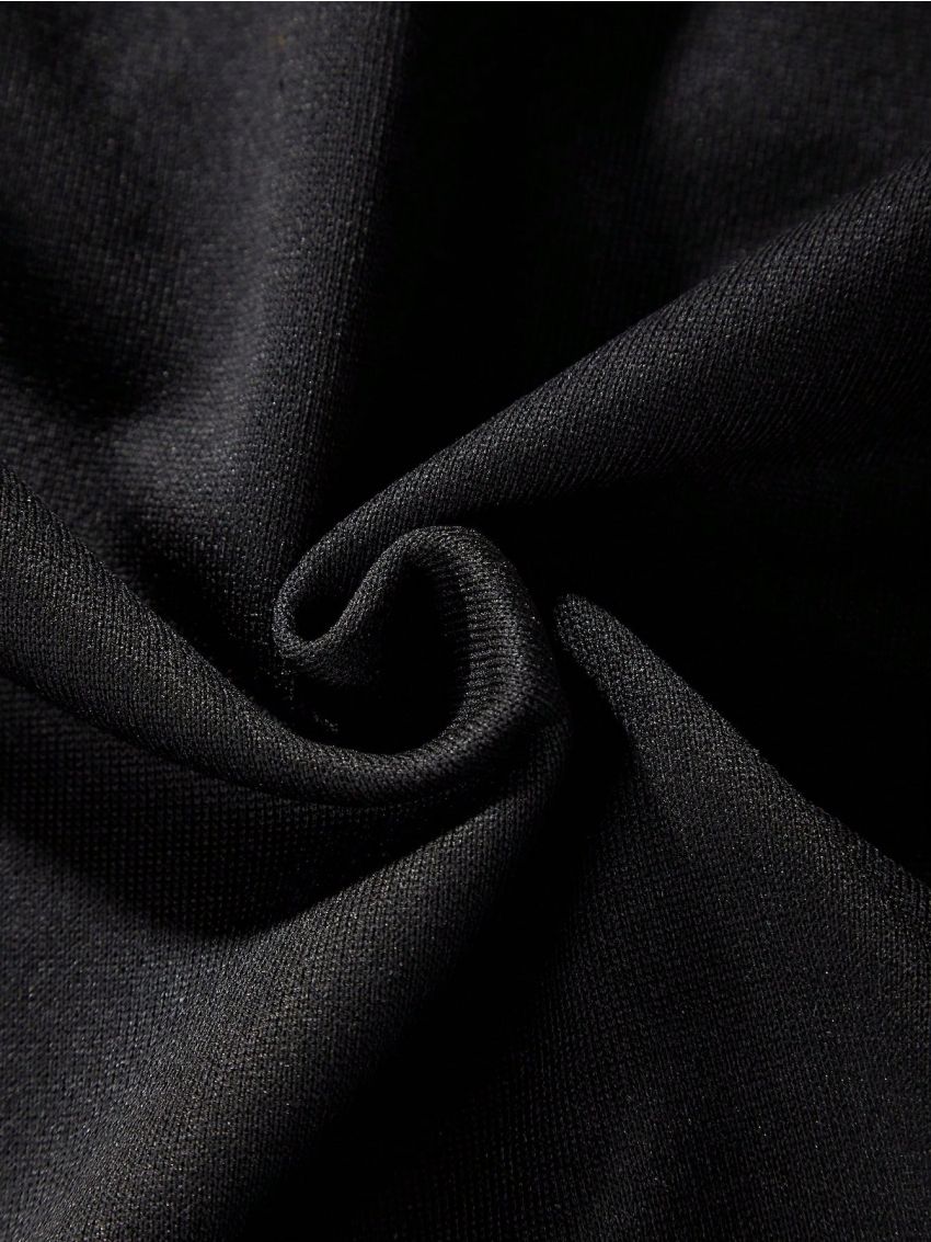 SHEIN Boys' Velvet Spliced Polo Shirt With Letter Embroidery, For Big Kids