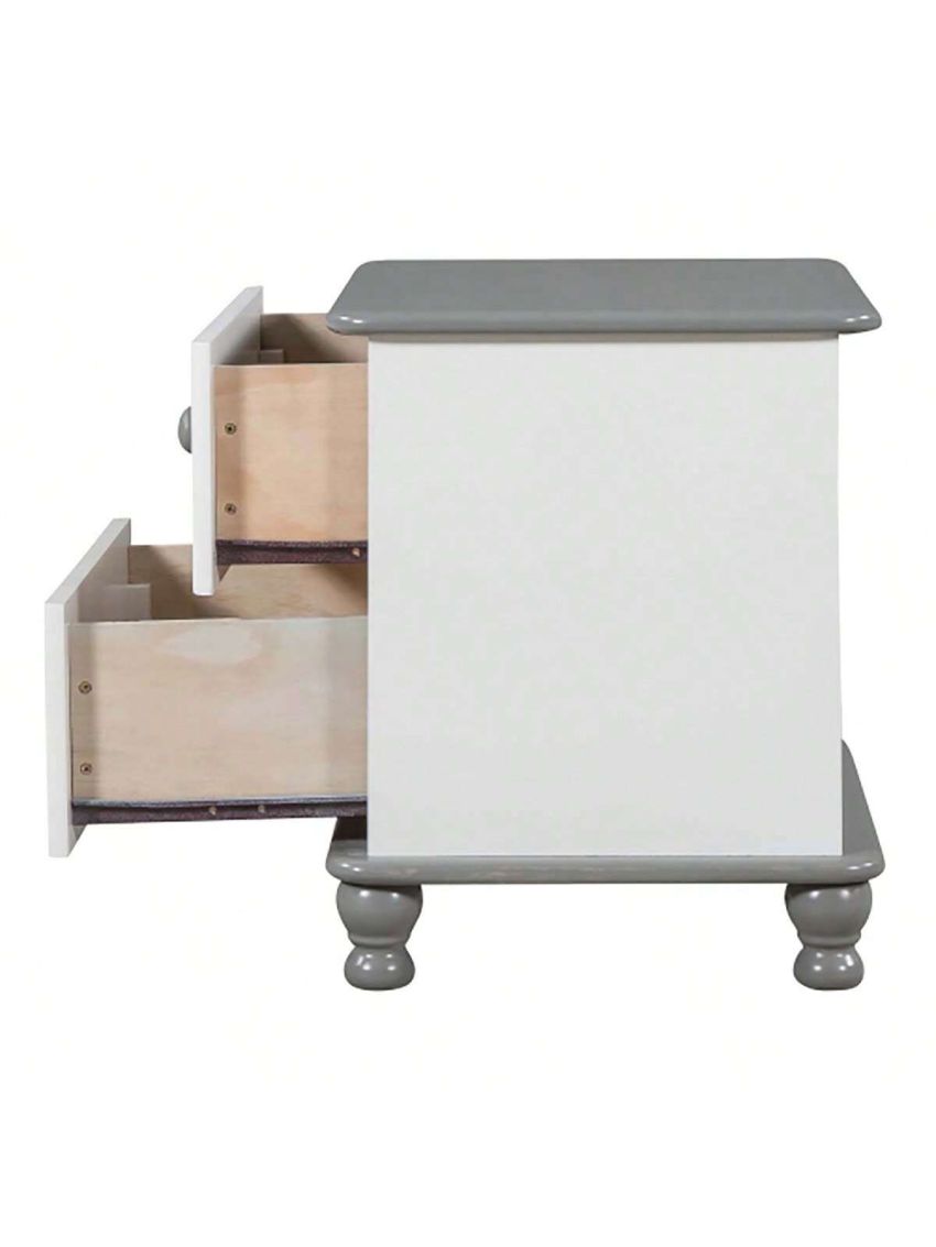 Upgraded White Nightstand with 2 Drawers, Modern Night Stands for Bedrooms, Wooden Bed Side Table/Night Stand for Small Spaces, College Dorm, Kids’ Room, Living Room,19.5inch