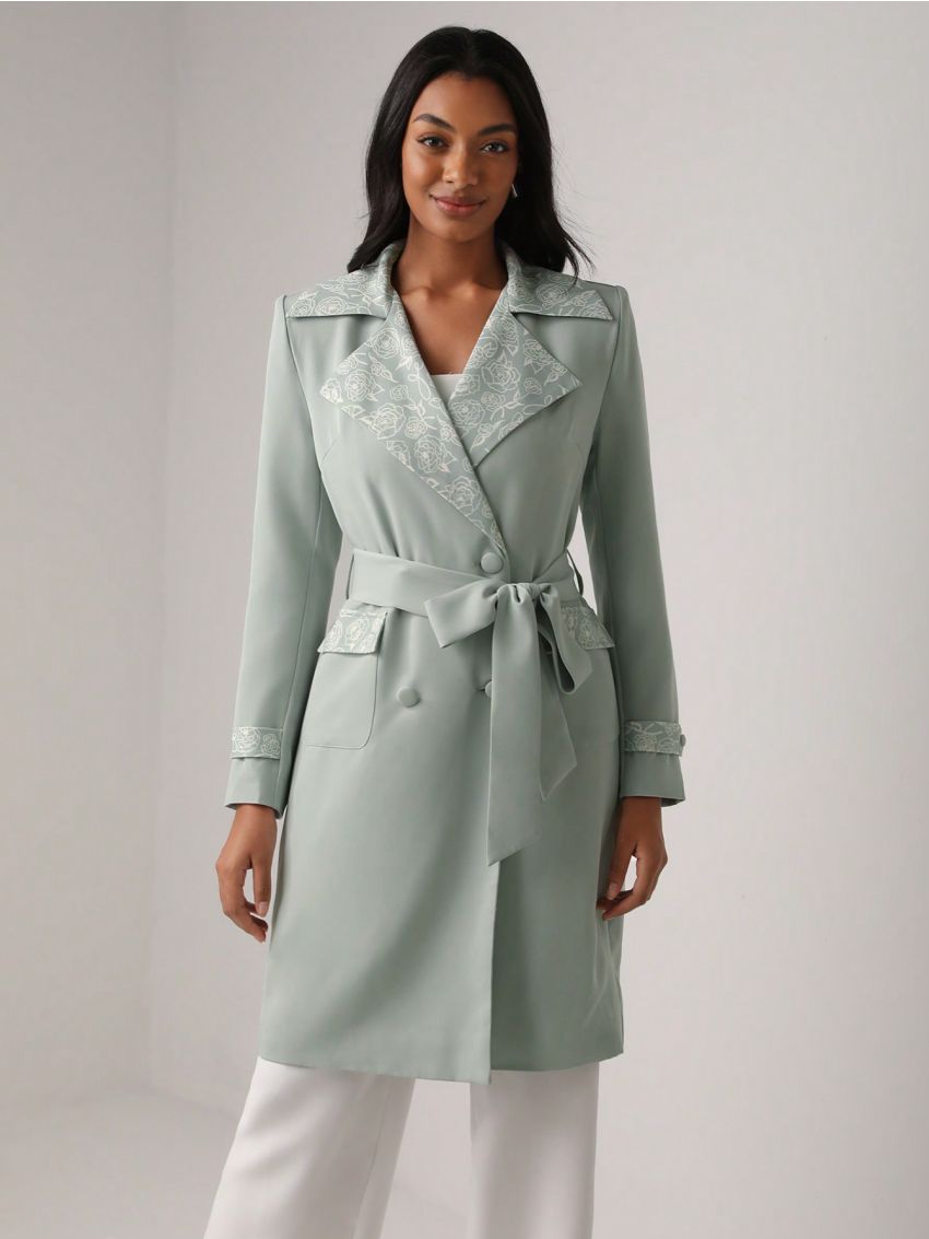 Jacqueline City Double Breasted Belted Trench Coat