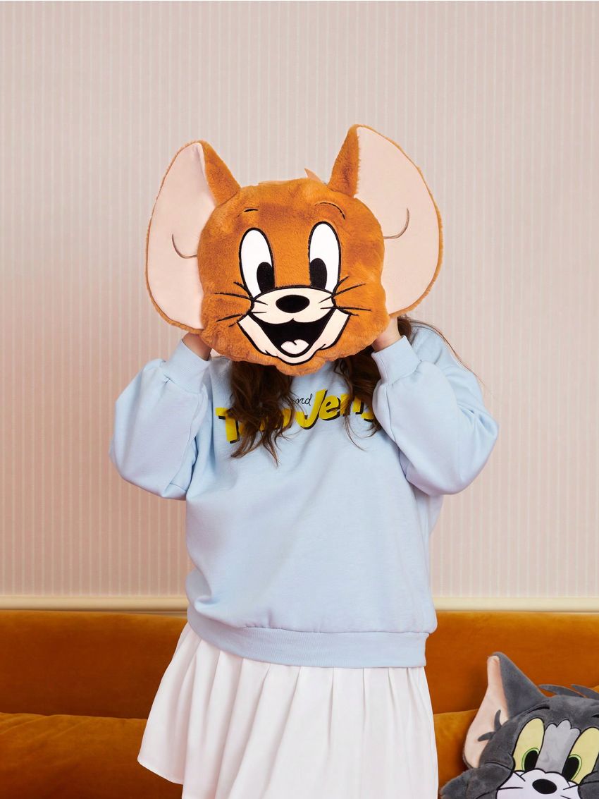 TOM & JERRY X SHEIN Cartoon Mouse Head Plush Pillow
