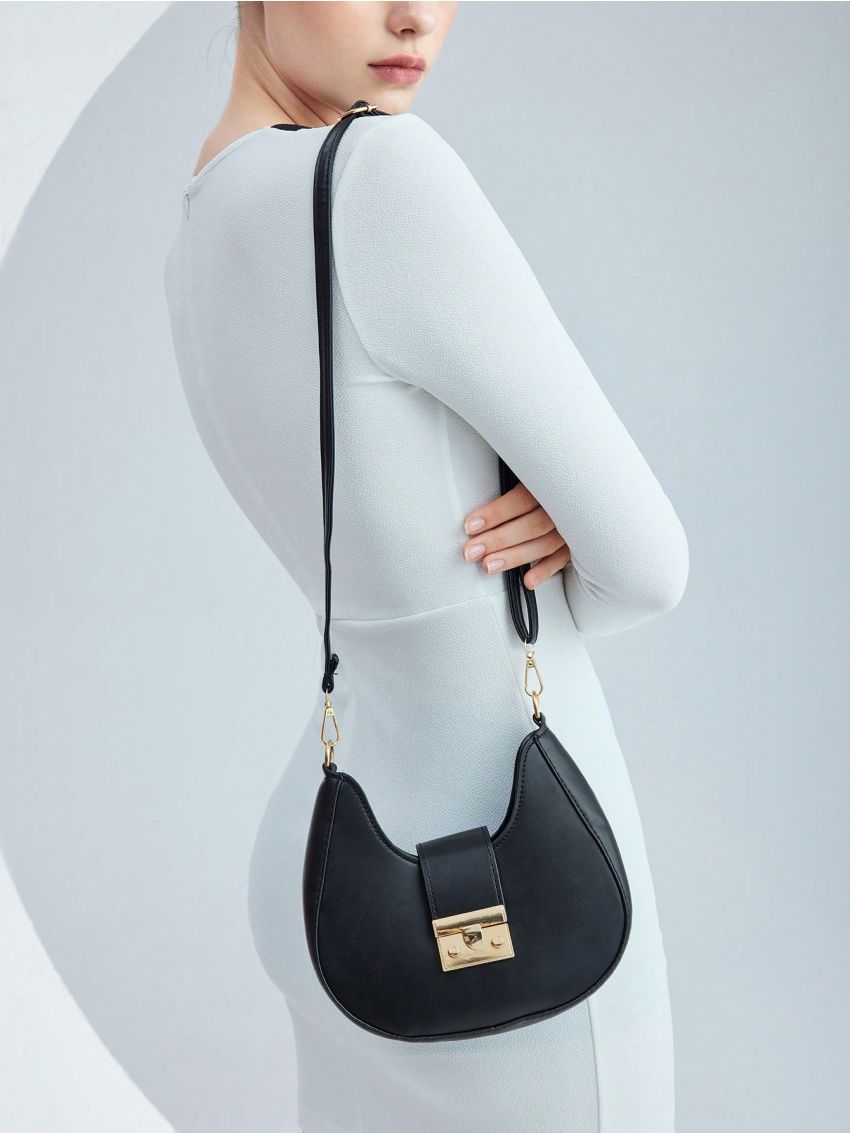 SHEIN BIZwear PU Leather Adjustable Strap Crossbody