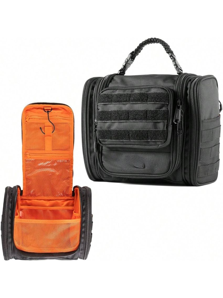 Tactical Hanging Toiletry Bag Dopp Kit For Men & Women. Perfect For Travel & Storage for Cosmetic, Clipper, Toothbrush, Shower, Shaving & Grooming Care. Best Overnight Toiletries Organizer Case