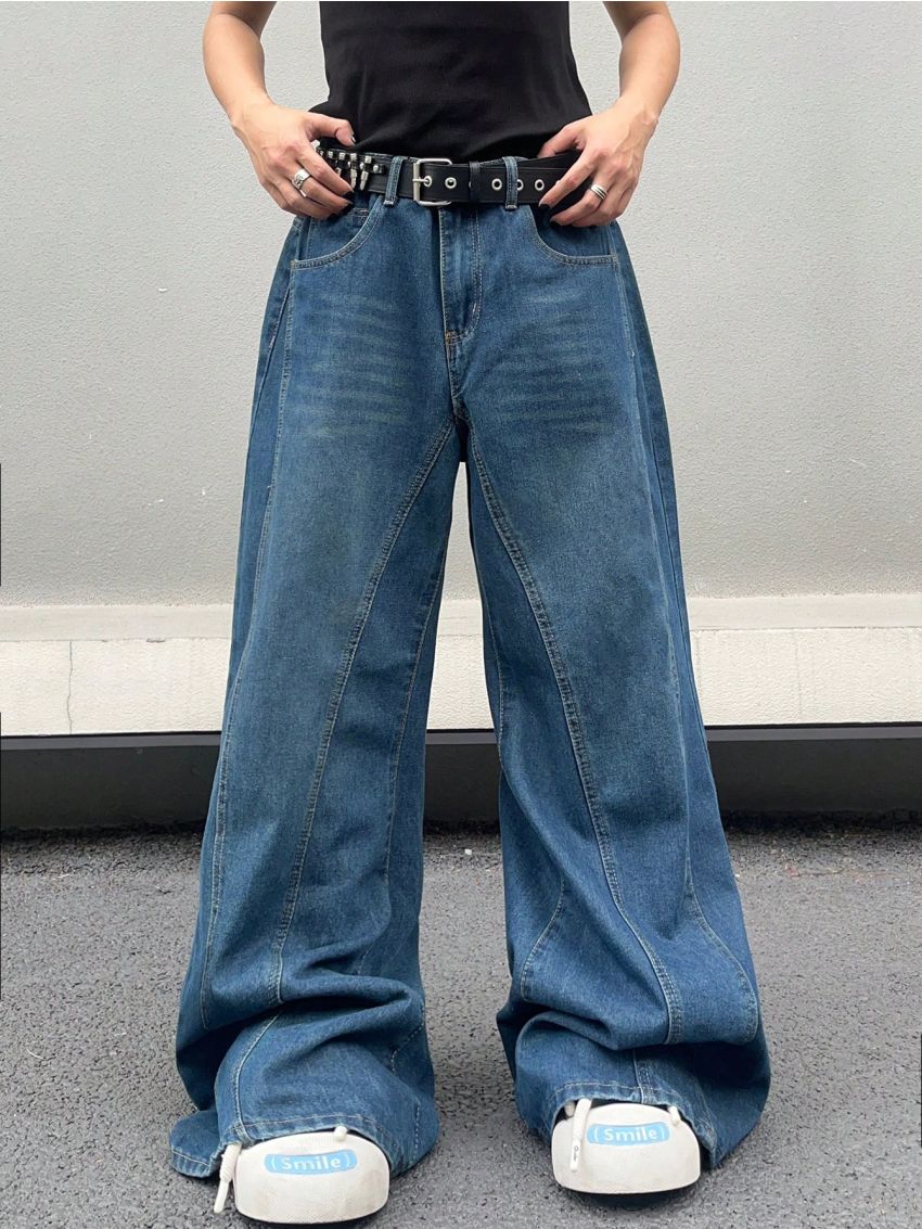 Manfinity Hypemode Men'S Loose Wide Leg Jeans