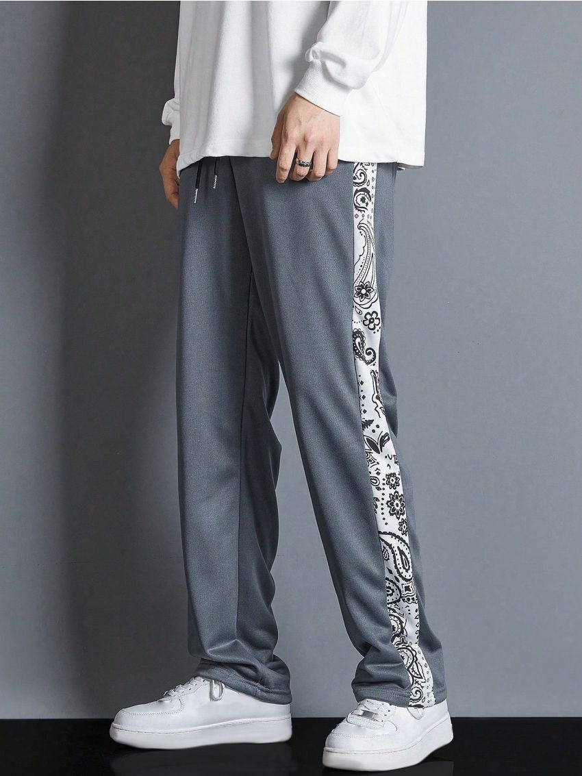 Manfinity Men's Casual Loose Fit Sweatpants With Drawstring Waist And Side Pockets