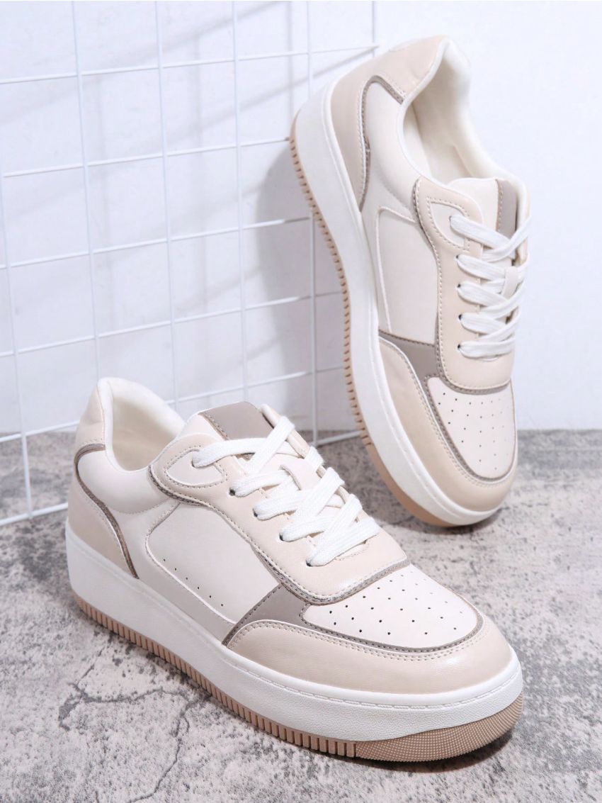 Colorblock Lace-up Front Skate Shoes