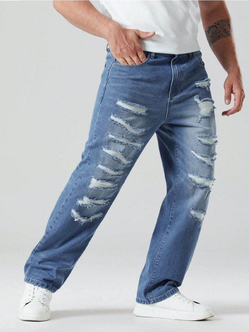 Men's Plus Size Brushed Straight Leg Jeans
