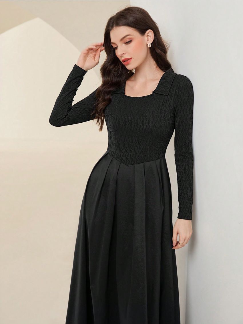 SHEIN Mulvari Women's Solid Color Square Neckline Dress