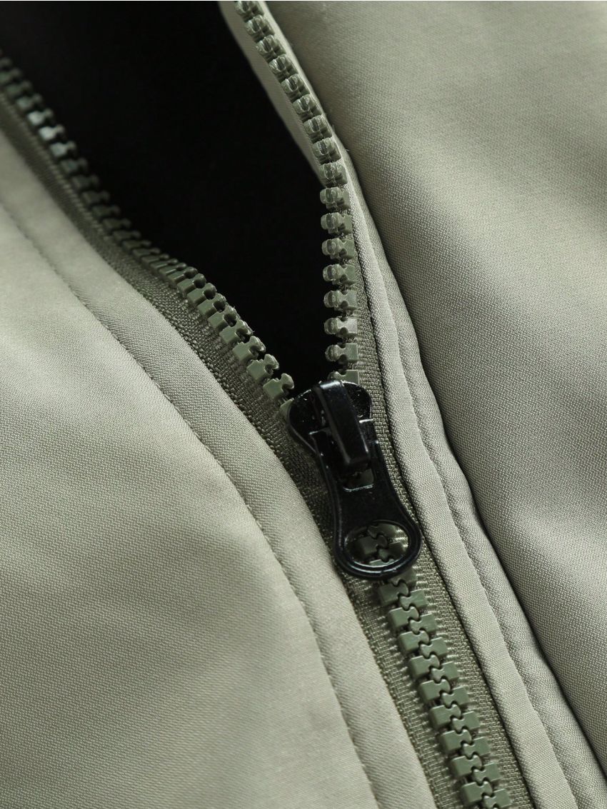 Manfinity Homme Men's Solid Color Stand Collar Jacket