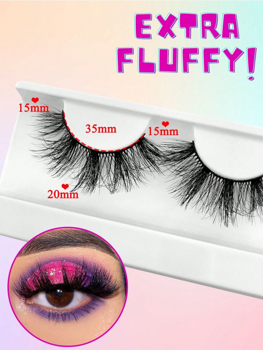 False Eyelashes 3 Pairs Fluffy Volumized Eyelashes Lashes Dramatic Look 3D Wispy Faux Mink Lashes