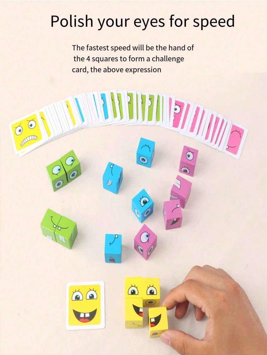 New Arrival Wooden Box Four-player Battle Facial Cube Puzzle