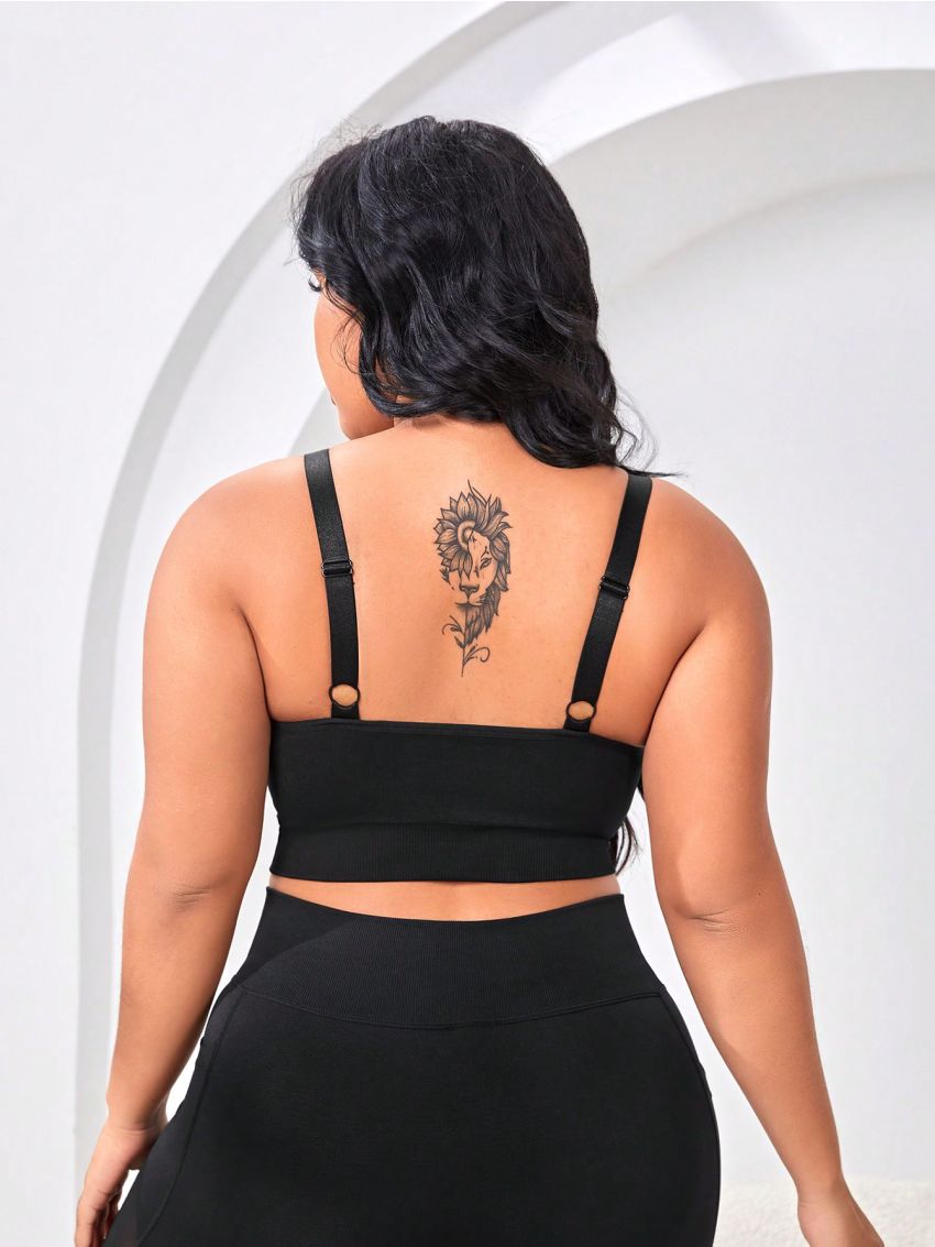 Plus Ruched Front Sports Bra