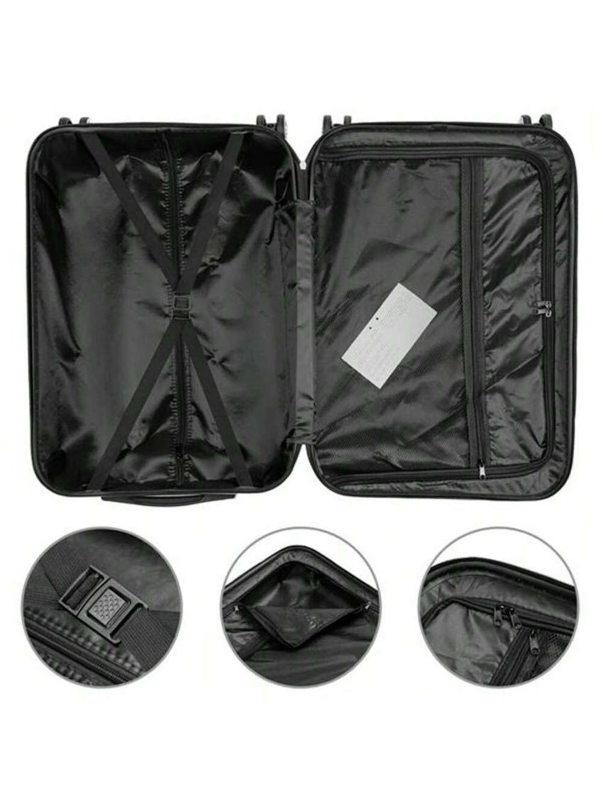 3 Piece Set Luggage Suitcase, Hard Shell Carry-On Luggage with TSA Lock, Multifunctional 3-in-1 Storage Suitcase for Traveling