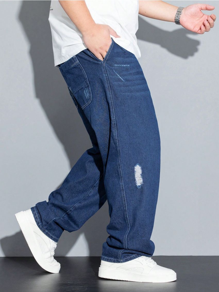 Men's Plus Size Blue Denim Jeans