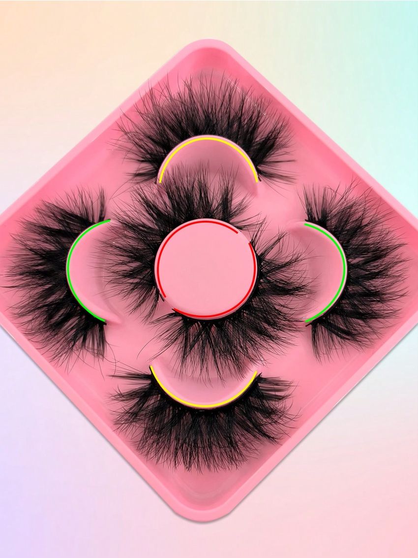 False Eyelashes 3 Pairs Fluffy Volumized Eyelashes Lashes Dramatic Look 3D Wispy Faux Mink Lashes