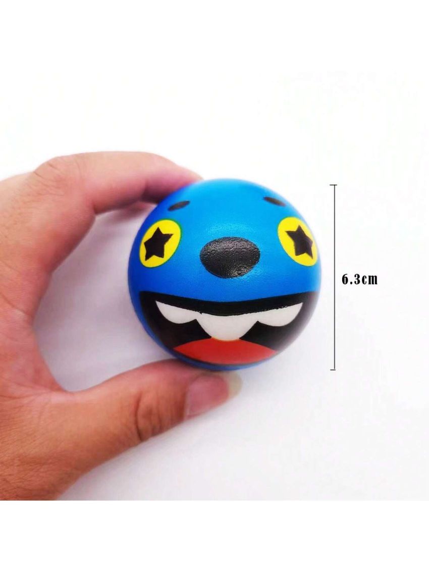 12pcs Sponge Eva Squeeze Ball, Adorable Cartoon Monster Expression Pattern