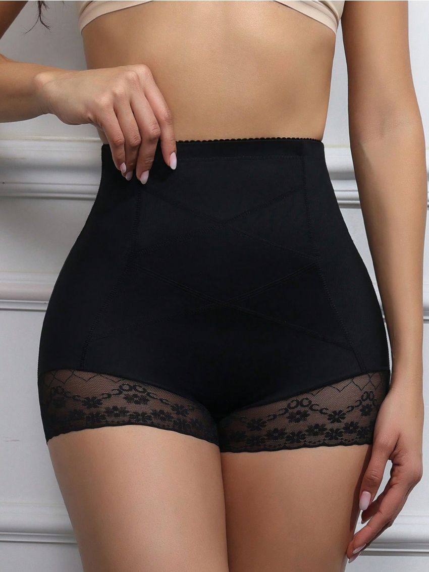 Women's Solid Color Lace Trim Shapewear Bottoms