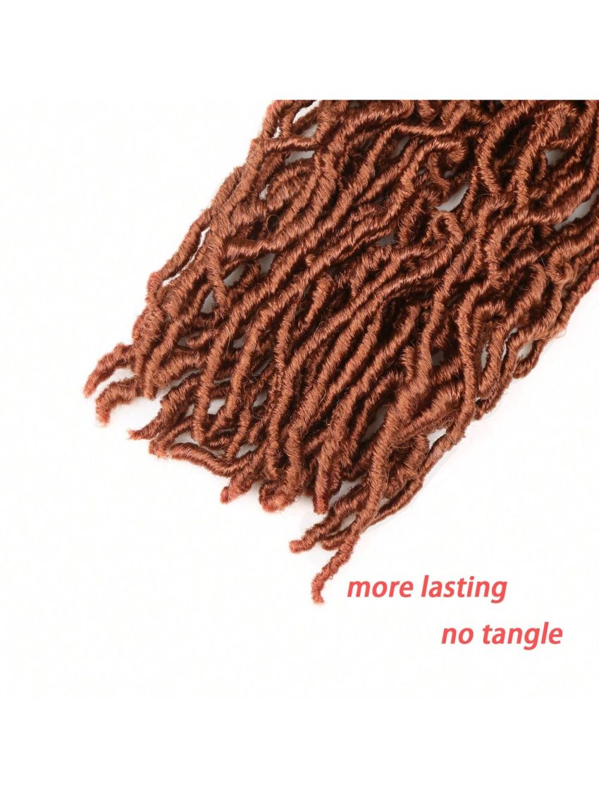 24 Inch 3 Packs Reddish Brown New Soft Locs Crochet Hair for , for Natural Butterfly Locks Style Crochet Hair, Black Curly and Pre -Looped Faux Locs Crochet Hair (24 Inch, 3Packs, Reddish Brown)