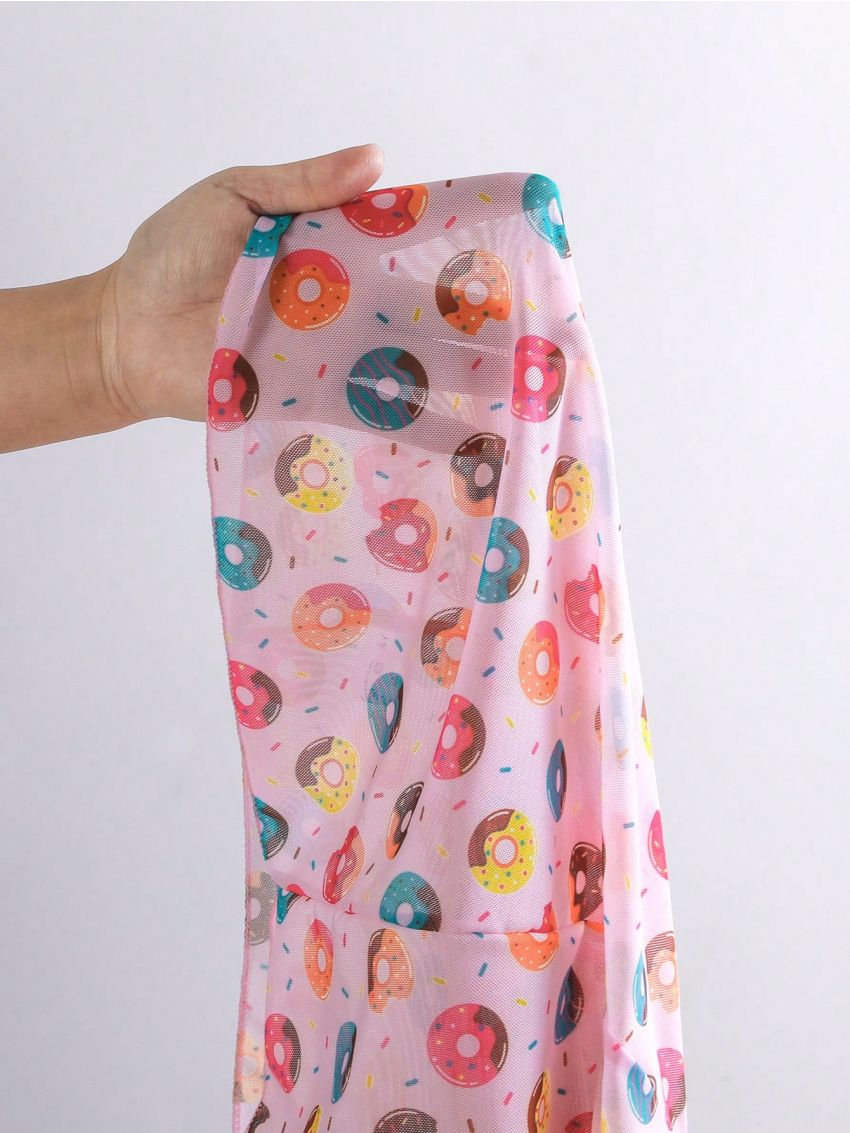 Little Girls' Donut Print Hooded Sweatshirt