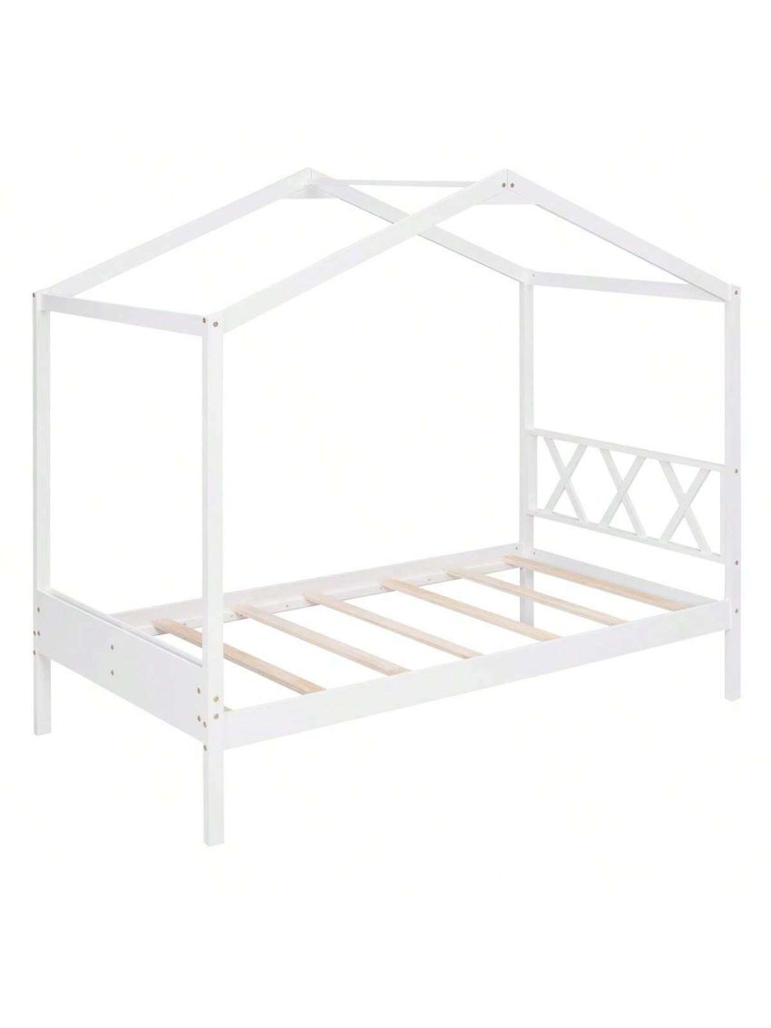 Merax Twin Size Wood House Bed with Storage Space