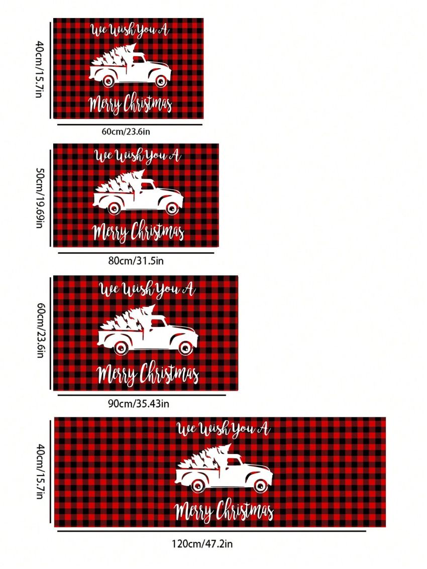 SHEIN Christmas-themed Waterproof & Non-slip Living Room & Kitchen Carpets For Peaceful Night Decor