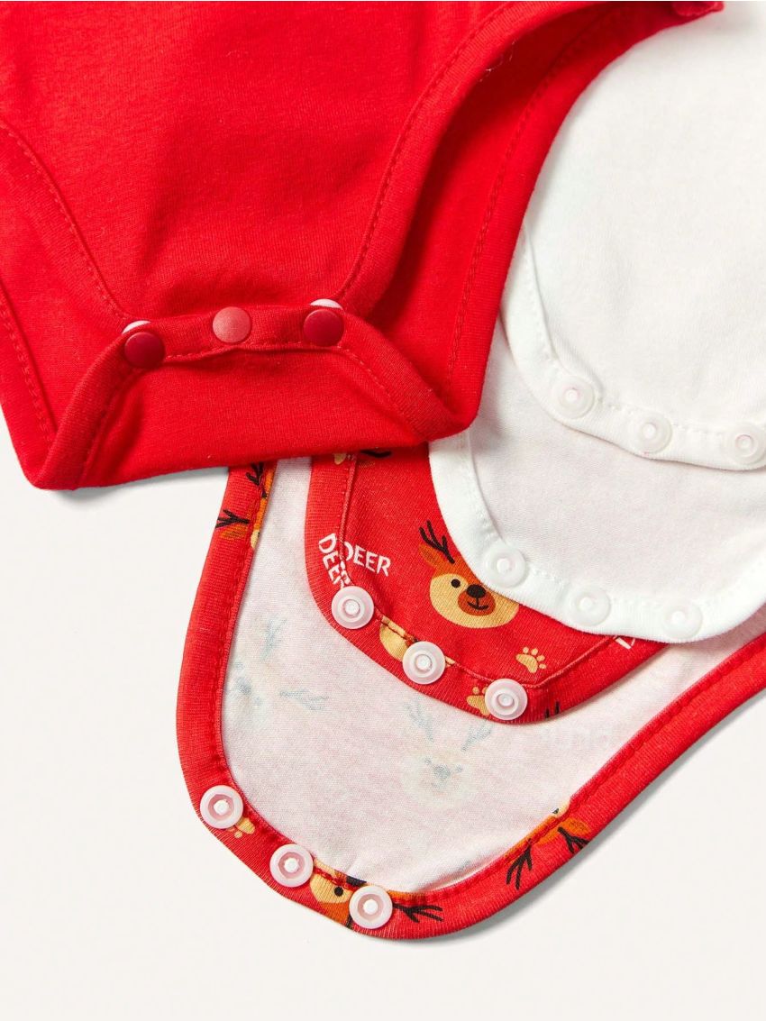 Cozy Cub Baby Boy 3pcs Christmas Print Gift Box Bodysuit