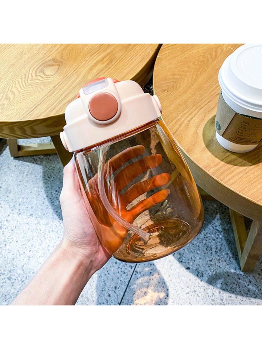 Cute Bear Shaped Water Bottle For Girls, High Capacity With Straw And Lovely Design