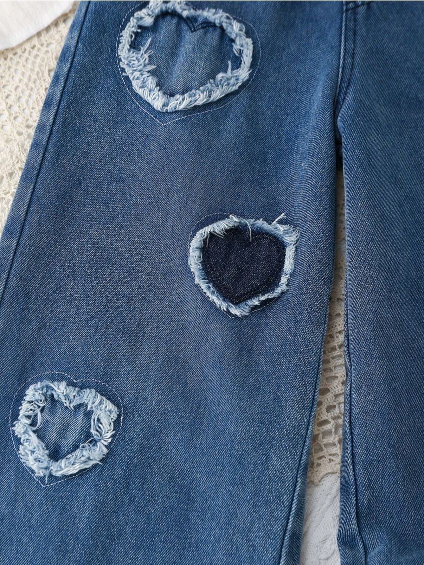 Tween Girl Letter Graphic Cami Top & Jeans & Shirt