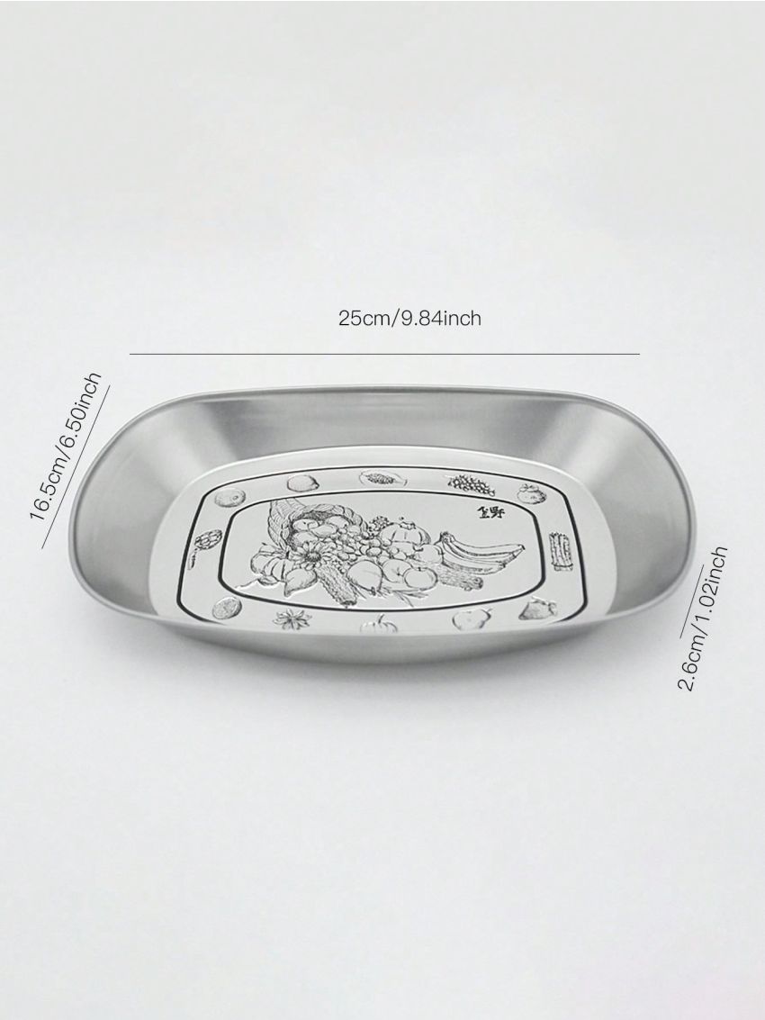 1pc European Style Vintage Enamel Plate For Camping, Road Trip, Bbq, Portable Campfire Cooking Set