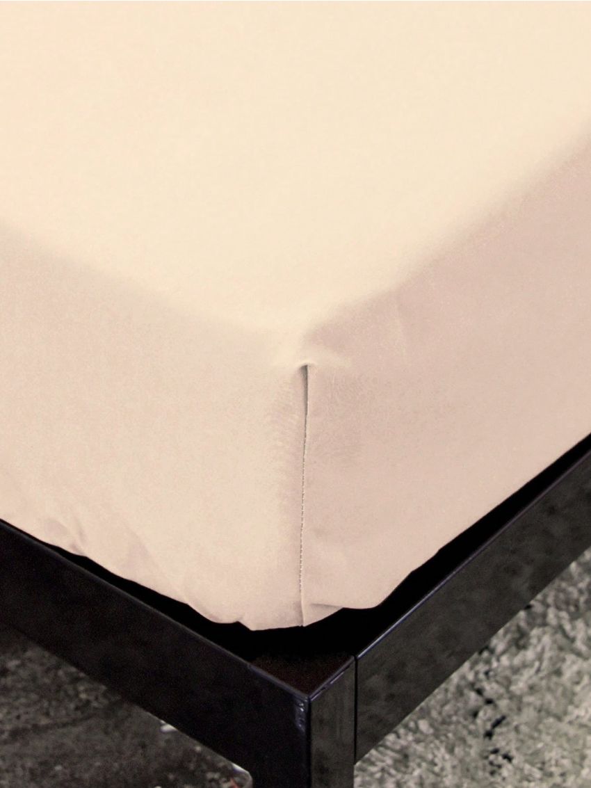1pc Brushed Composite Waterproof Solid Color Fitted Sheet With Waterproof And Leakproof Inner Fabric For Single Size Bed
