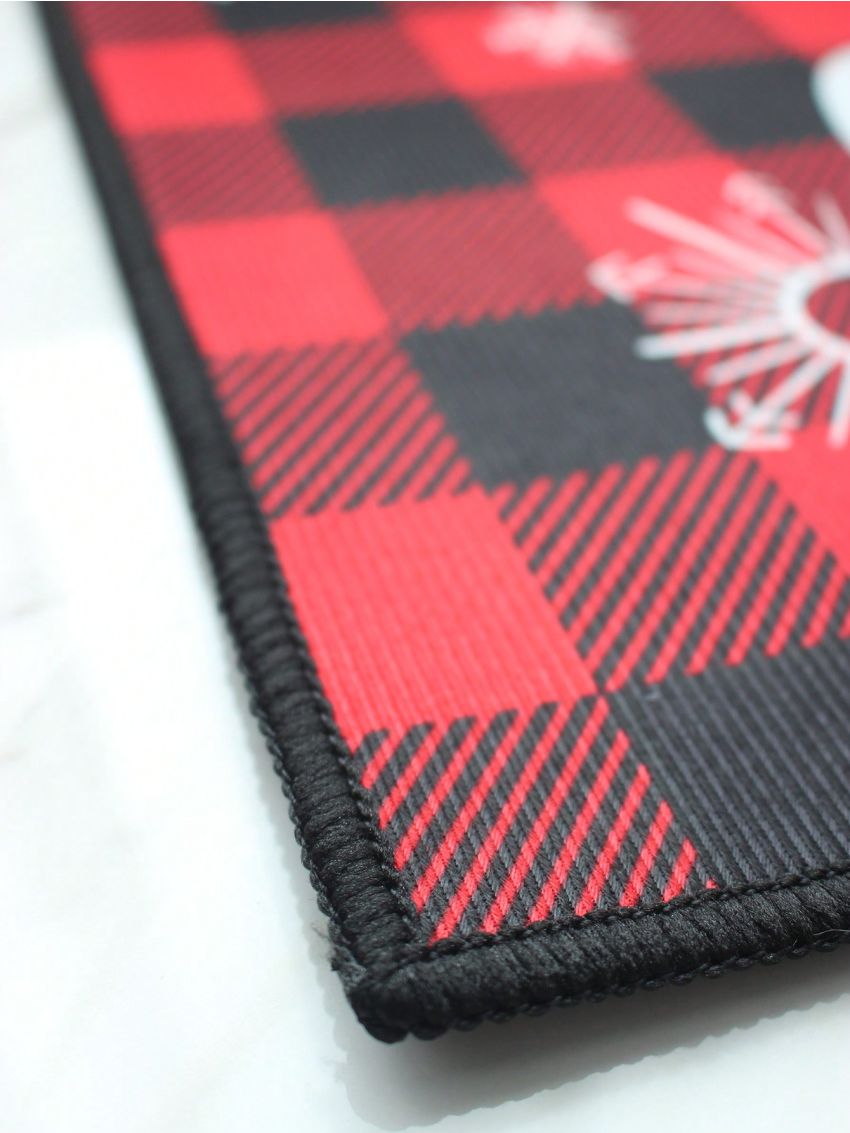 Chelsey Lanter Totten Christmas Plaid & Snowflake Pattern Decorative Rug