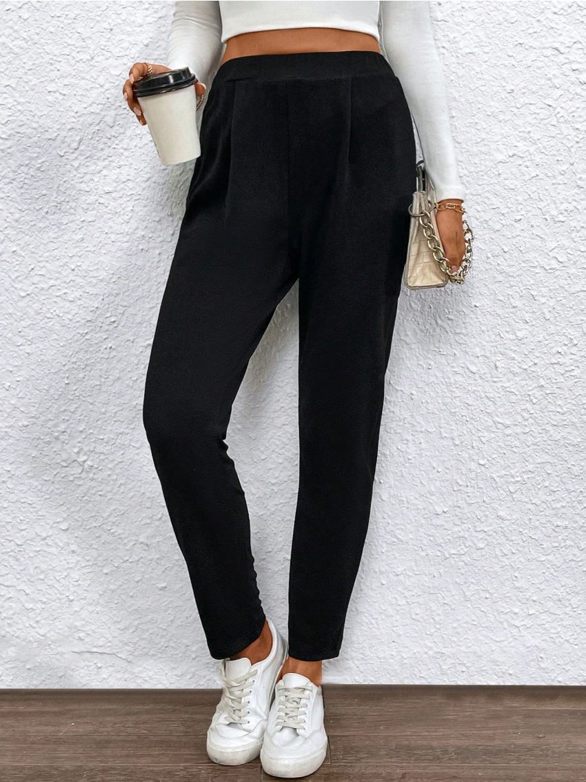 SHEIN Essnce Solid Carrot Pants