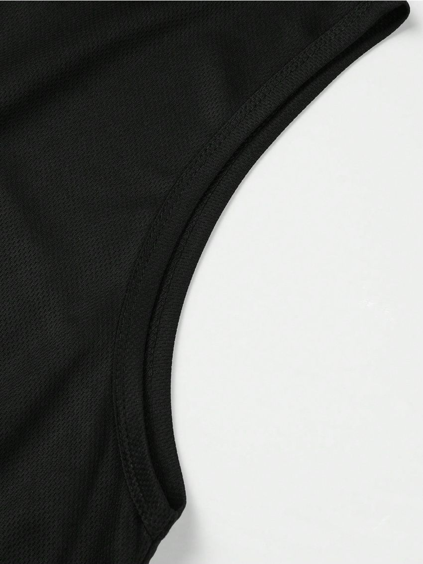 Men's Solid Color Stand Collar Workout Vest