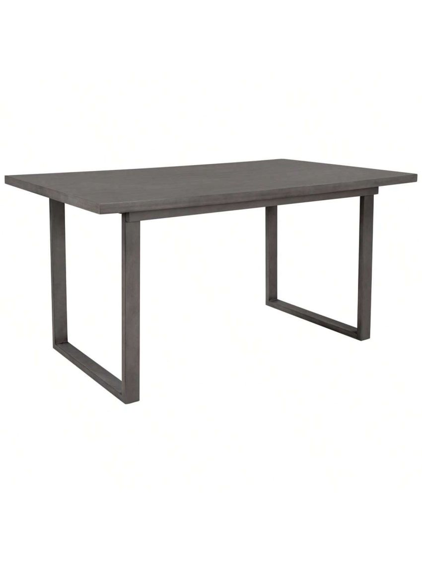 Merax 6-Pieces Family Furniture, Solid Wood Dining Room Set with Rectangular Table & 4 Chairs with Bench(Gray)