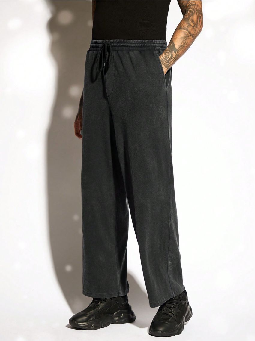 Manfinity EMRG Men's Solid Color Drawstring Waist Casual Sweatpants